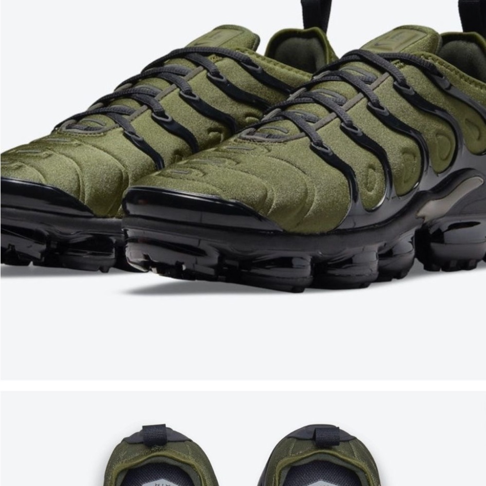 Nike vapor max plus new Men's Olive Green Athletic Shoes - Picture 9 of 11